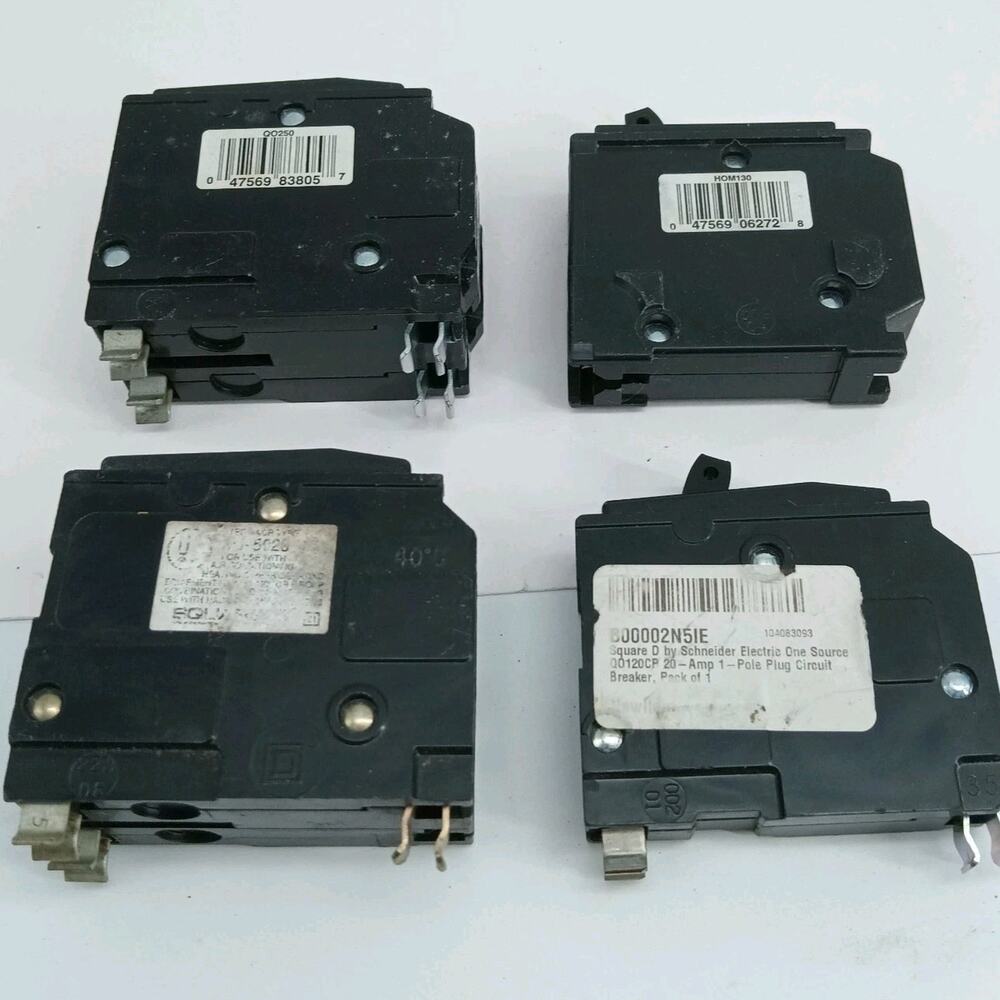 4X SQUARE D QO230 Plug In Circuit Breaker 2 Pole 50, 30 Amp 240 Volt Plus Single